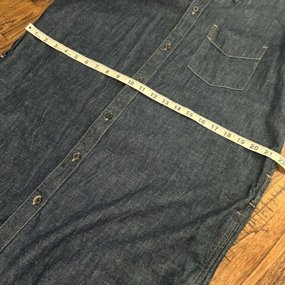 Lauren Ralph Lauren Denim Shirt Dress front button med to dark wash SZ Large - Picture 11 of 13